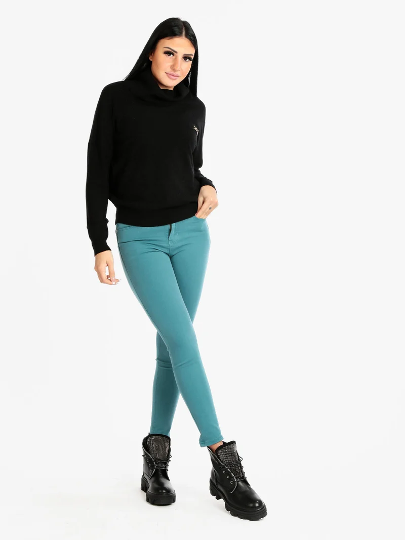 Pantaloni slim fit da donna - turchese