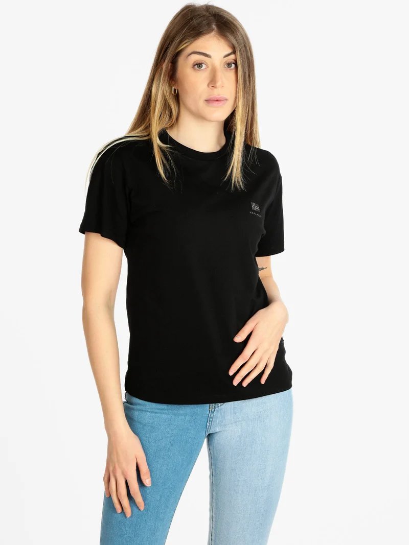 S NINA T-shirt donna manica corta con logo - nero