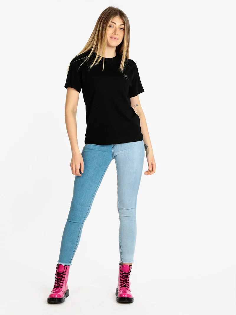 S NINA T-shirt donna manica corta con logo - nero