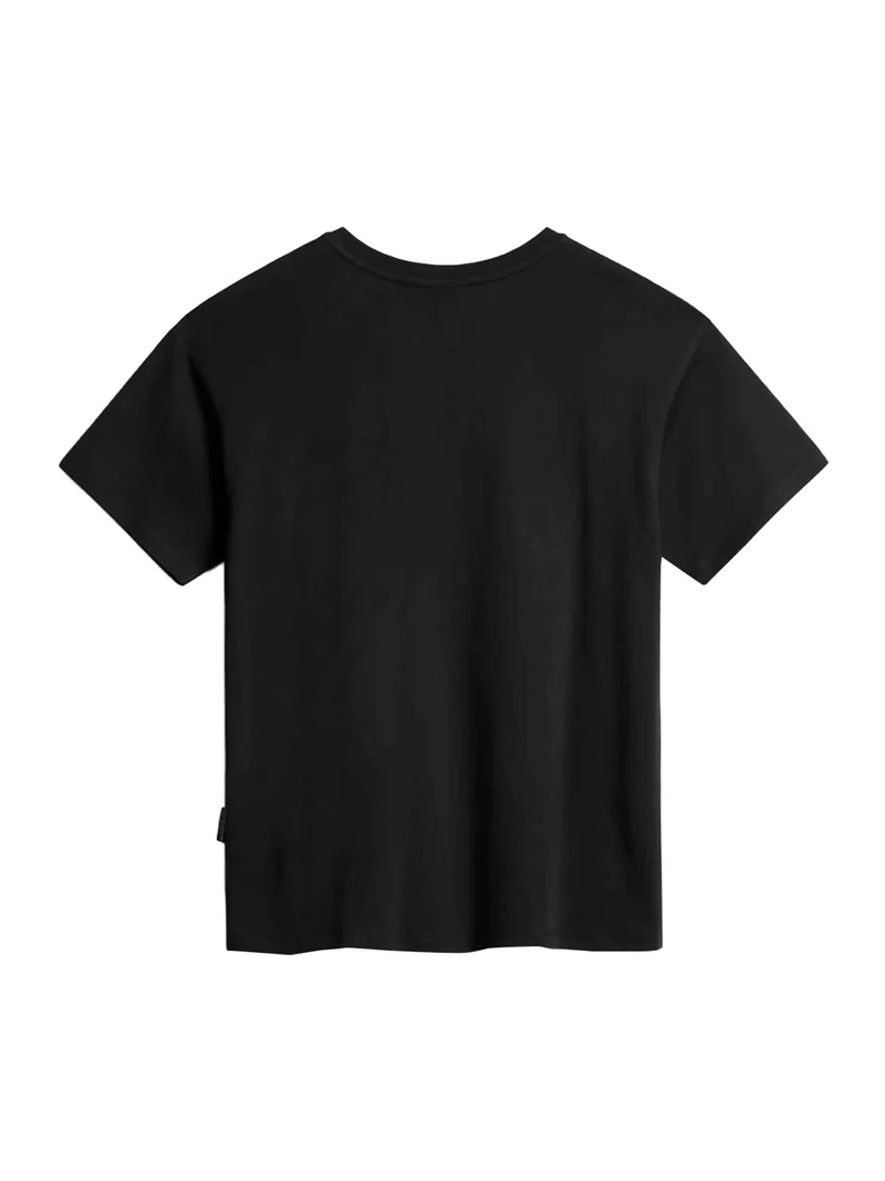 S NINA T-shirt donna manica corta con logo - nero