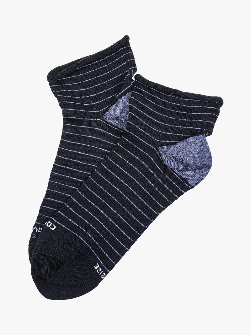 Calze corte da donna in cotone mercerizzato - blu scuro