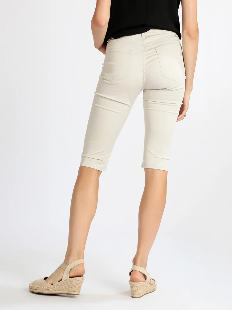 Pantaloni donna a pinocchietto in cotone - beige