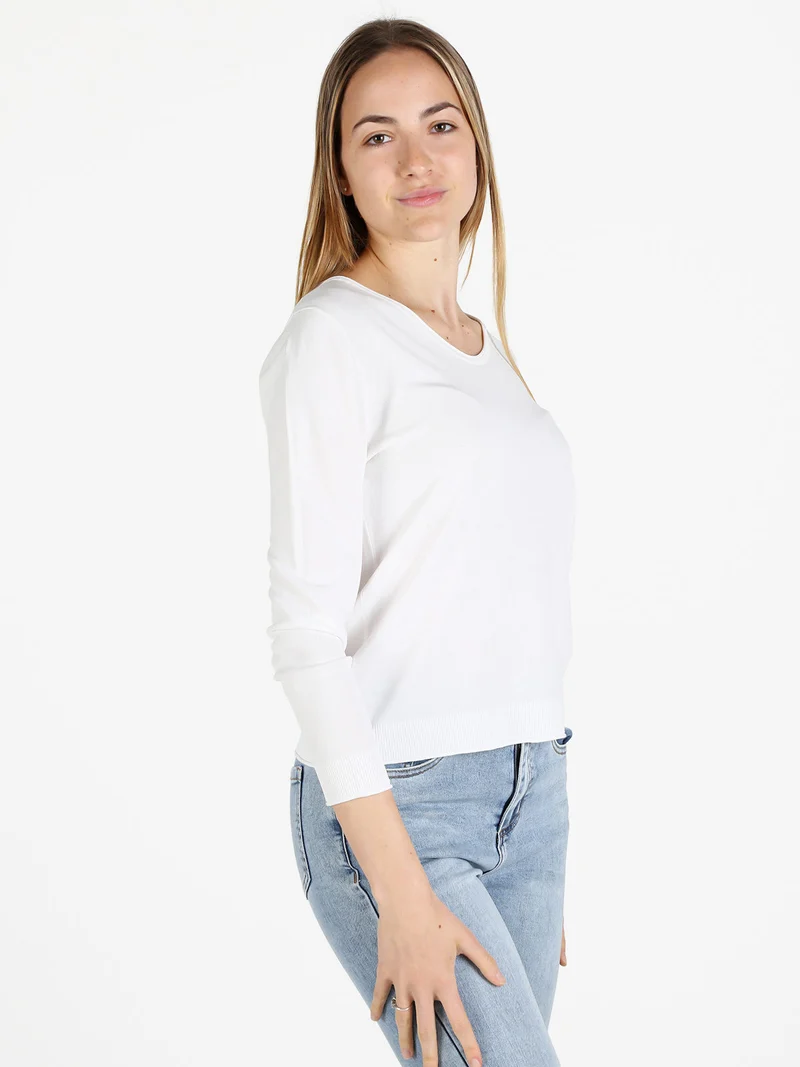 Maglia da donna a maniche lunghe - bianco