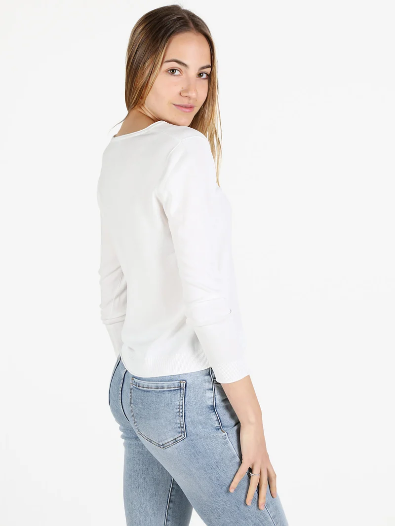 Maglia da donna a maniche lunghe - bianco