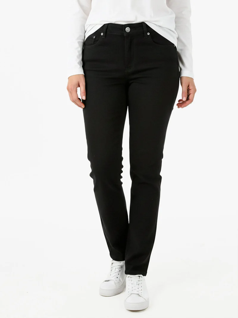 Pantaloni donna jeans push-up taglie grandi - nero