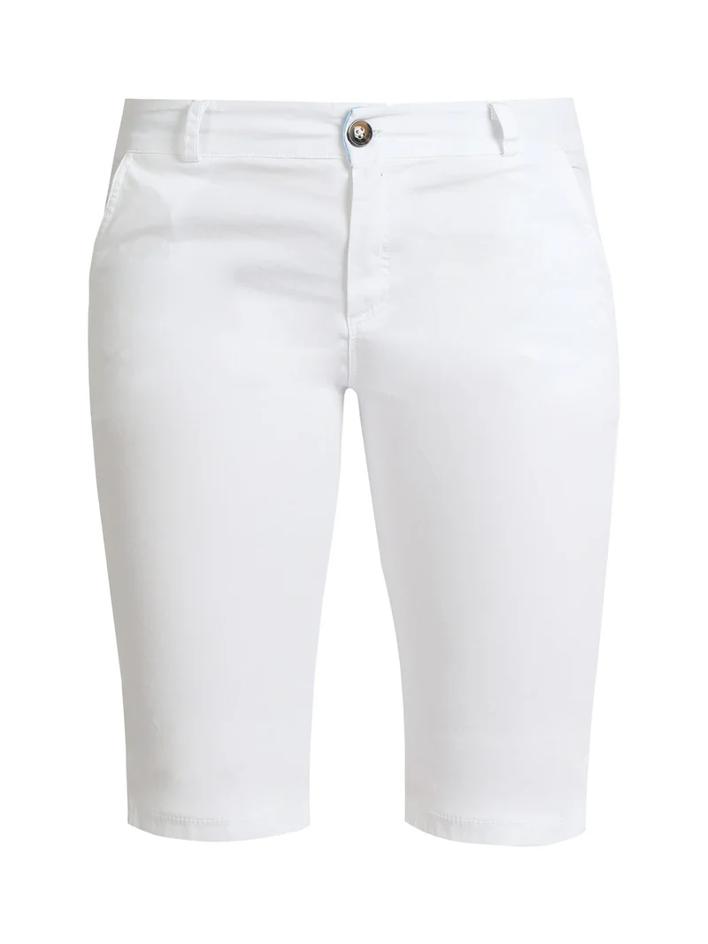 Bermuda donna in cotone - bianco