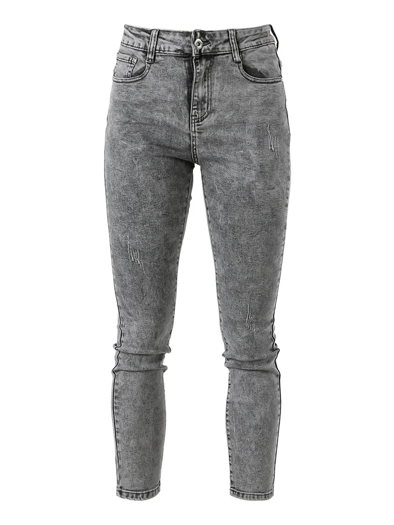 Jeans da donna skinny a vita alta - grigio