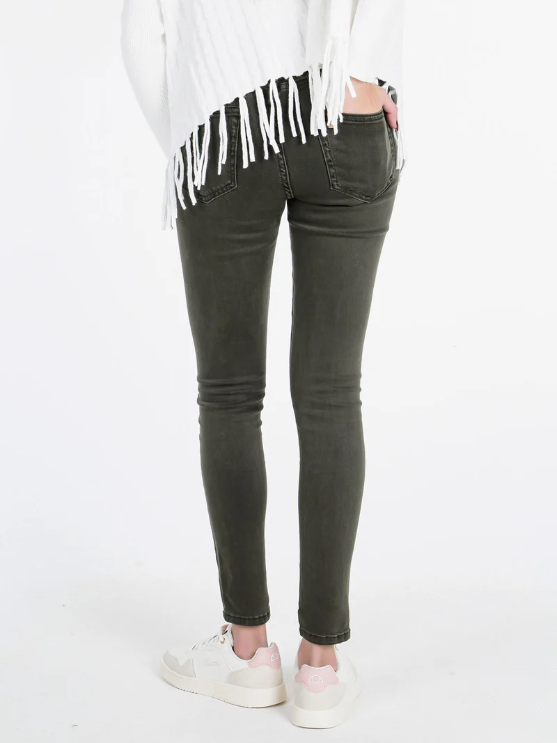 Pantaloni skinny da donna - verde scuro