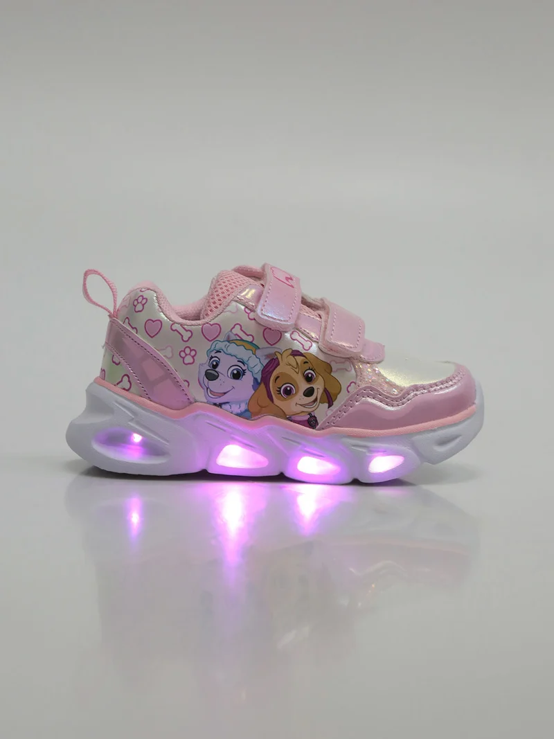 Scarpe da bambina con strappi e luci - rosa
