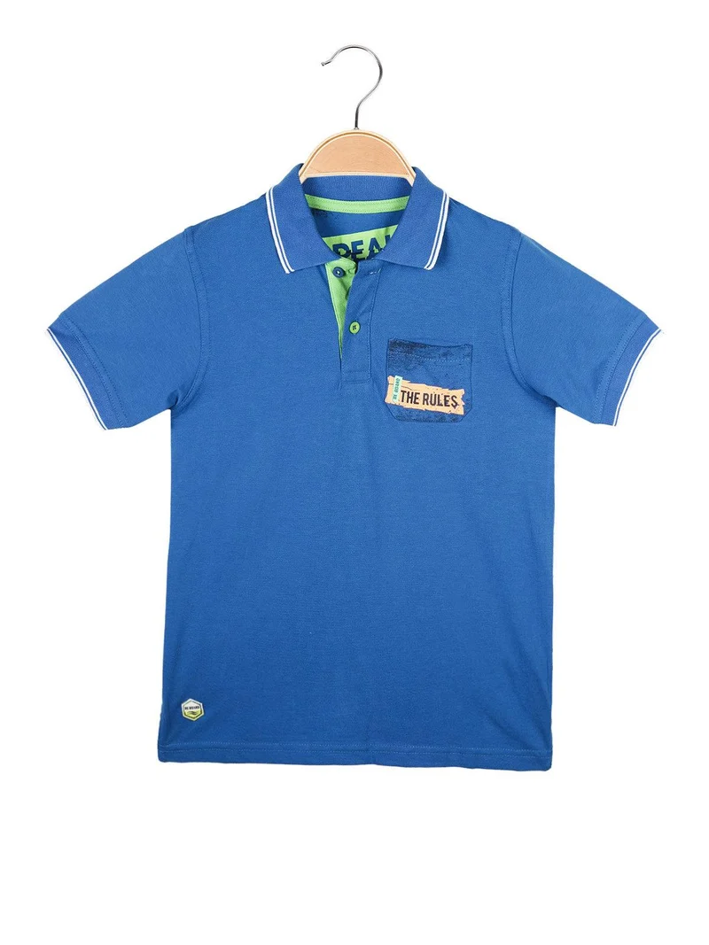 Polo da bambino a manica corta - blu