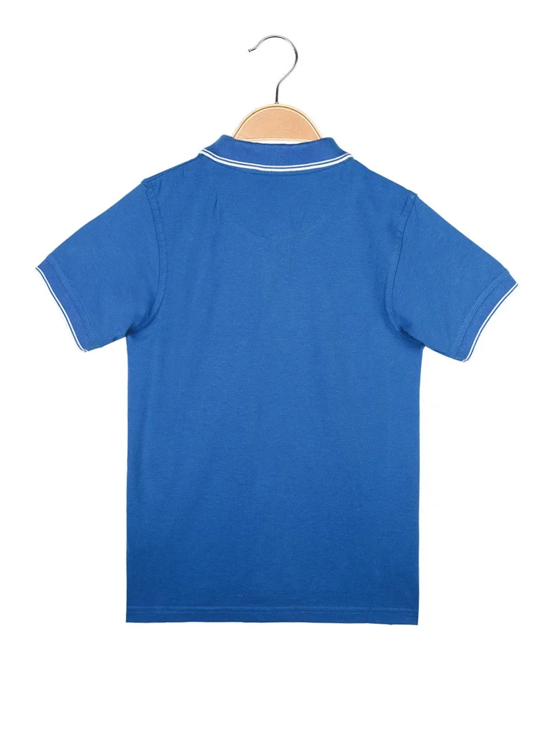 Polo da bambino a manica corta - blu