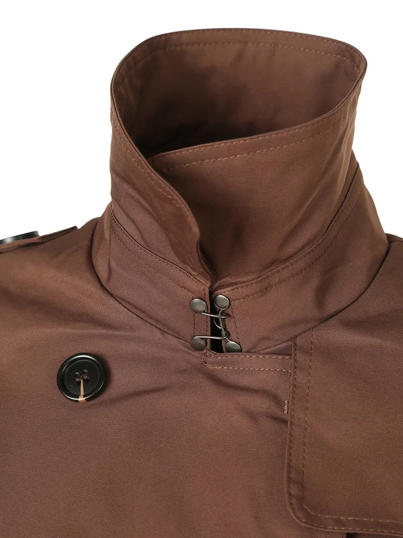 Trench donna a doppiopetto con cintura - moro