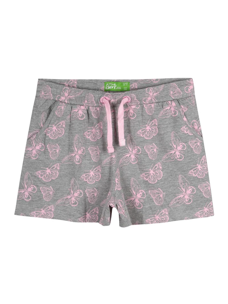 Shorts con stampa farfalle in cotone - grigio