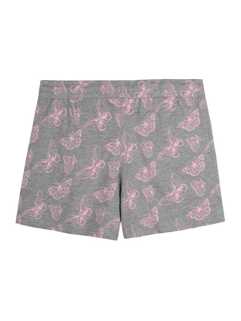 Shorts con stampa farfalle in cotone - grigio