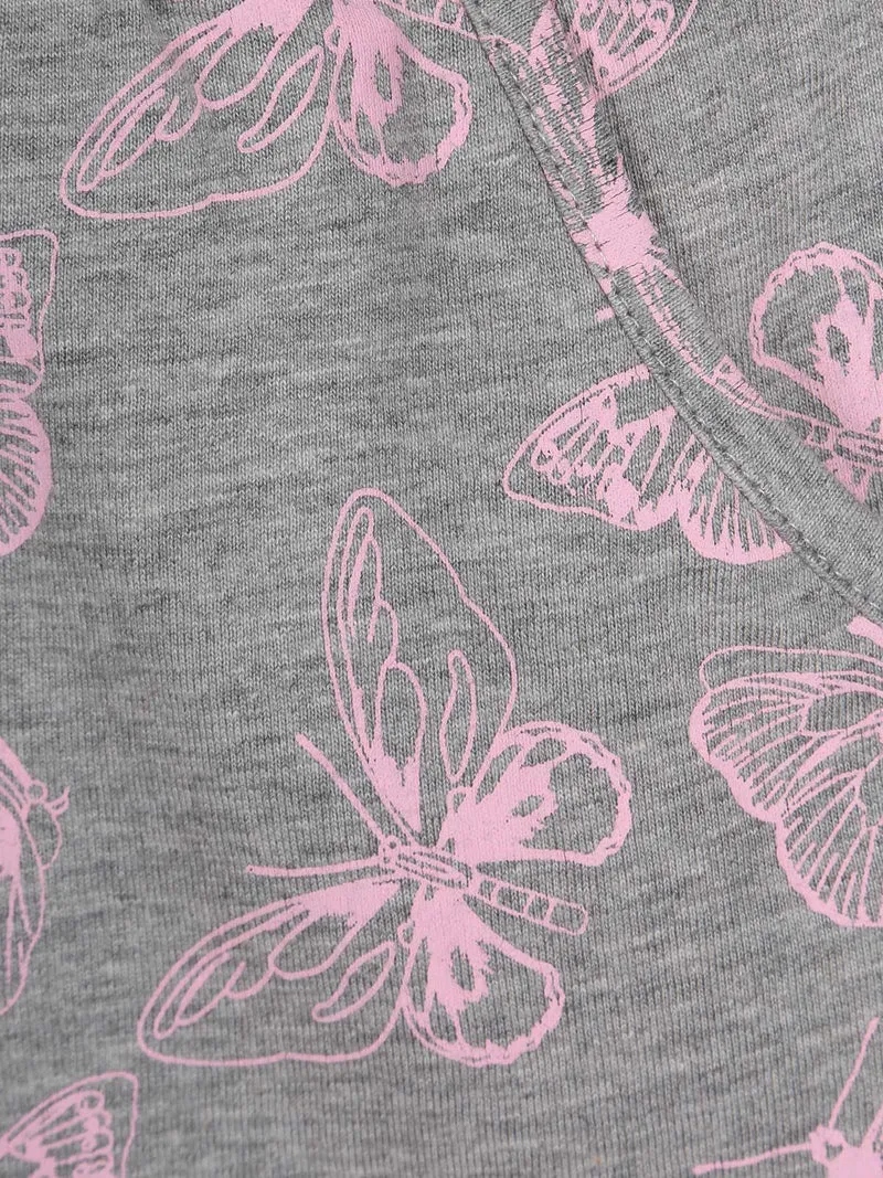 Shorts con stampa farfalle in cotone - grigio