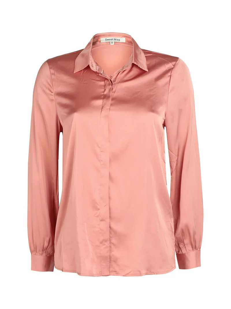 Camicia da donna con colletto - rosa