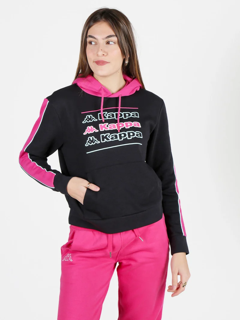 Felpa invernale da donna con cappuccio - nero