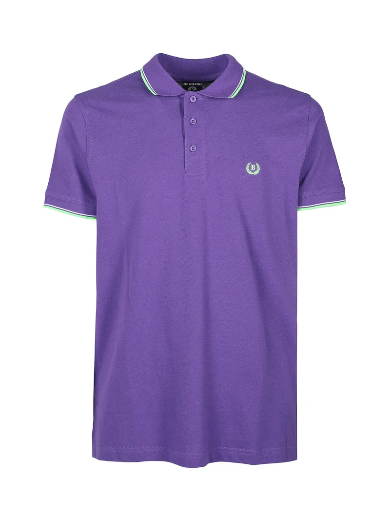 Polo da uomo in cotone a maniche corte - viola