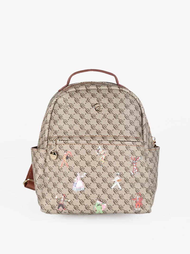 Zaino da donna con stampe - taupe
