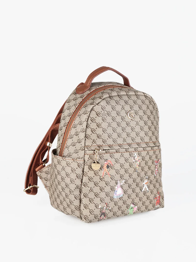 Zaino da donna con stampe - taupe