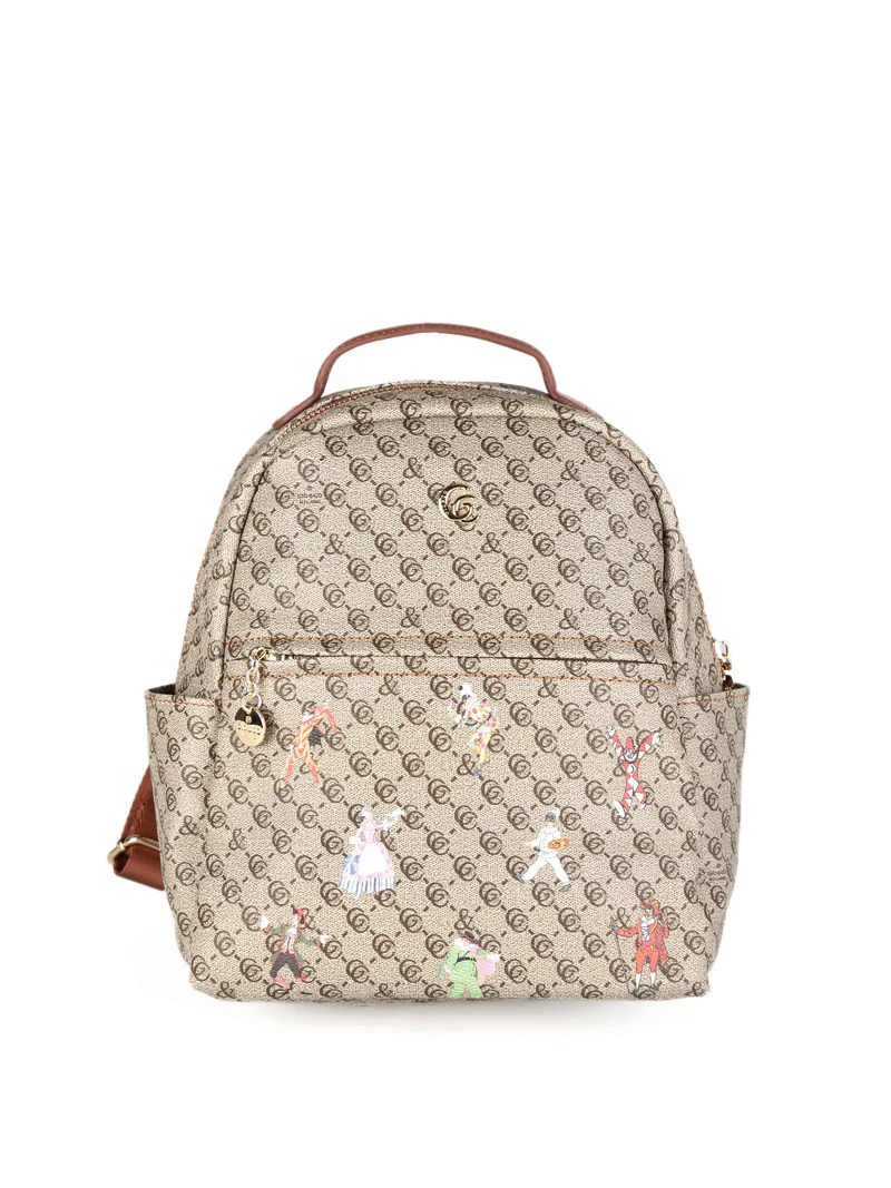 Zaino da donna con stampe - taupe