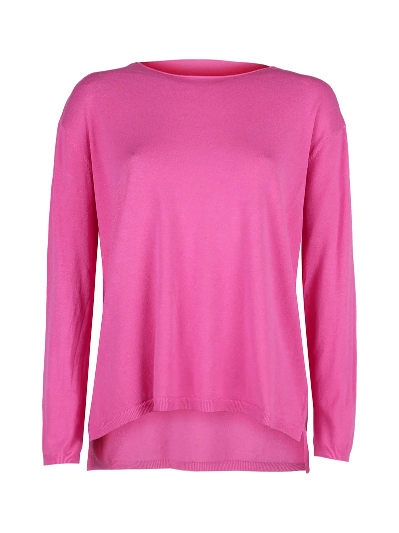 Pullover donna oversize in maglia - fucsia