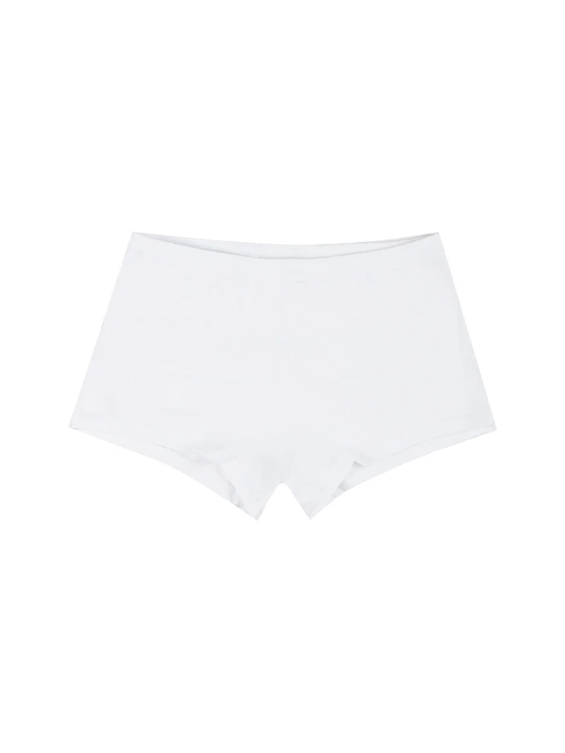 Boxerino da bambina in cotone - bianco