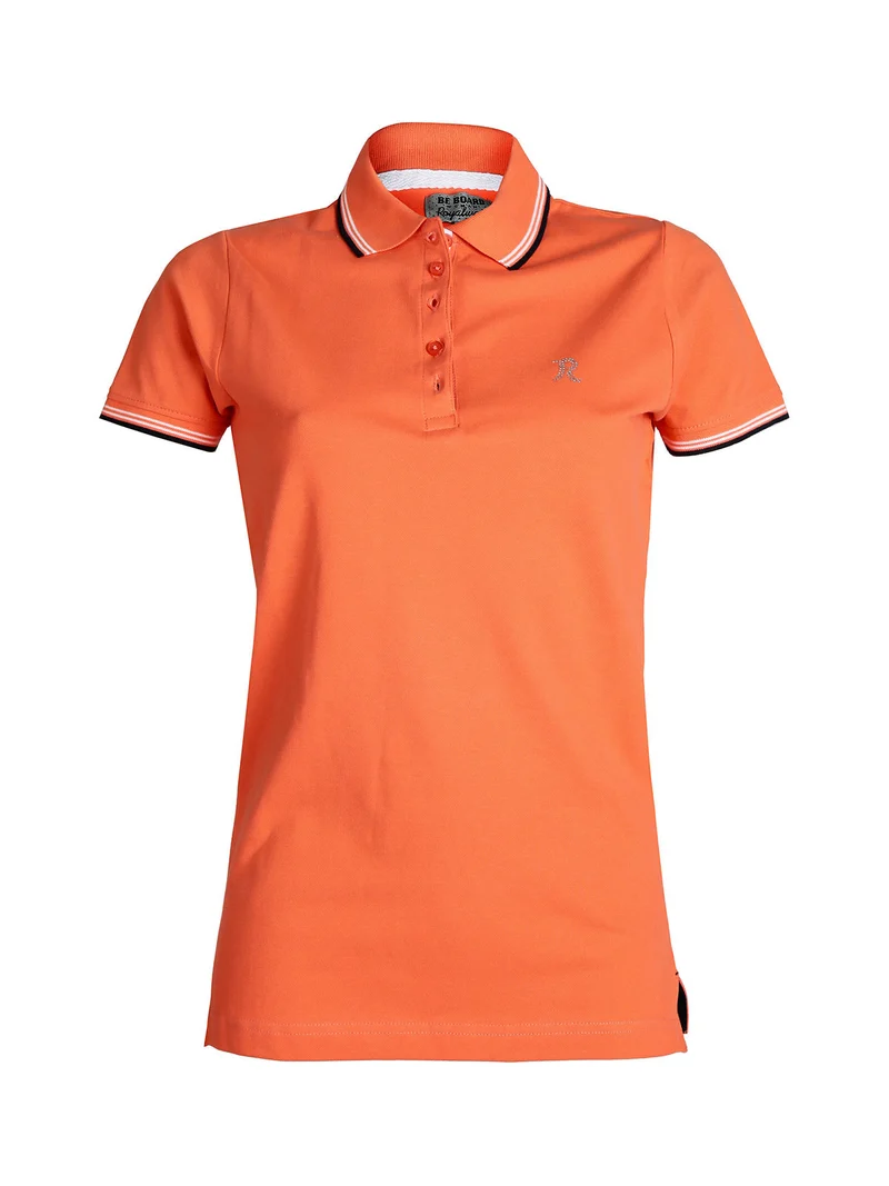 Polo donna in cotone manica corta - arancione