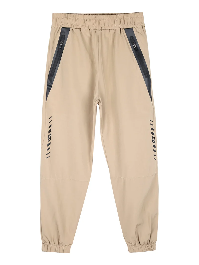 Pantaloni da bambino leggeri con elastico sul finale - khaki