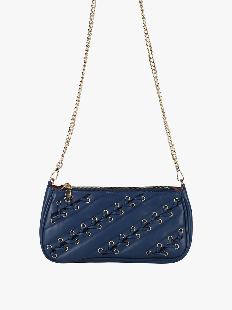 Borsa donna con intrecci - blu