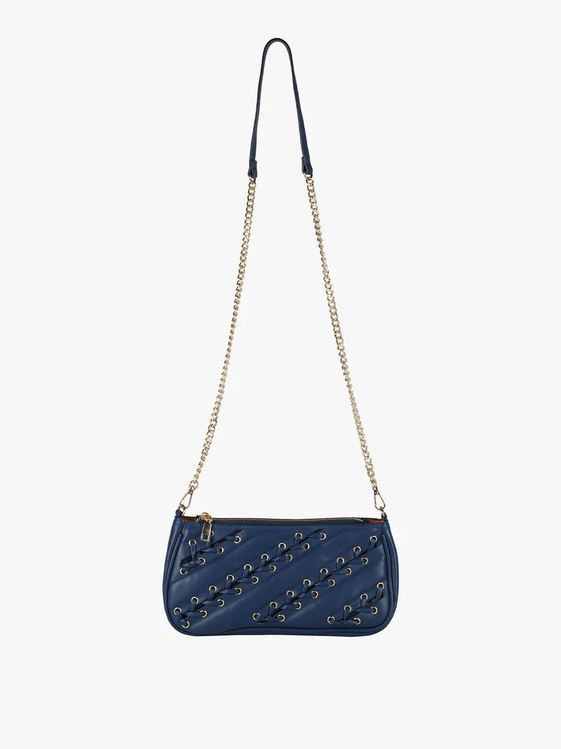 Borsa donna con intrecci - blu