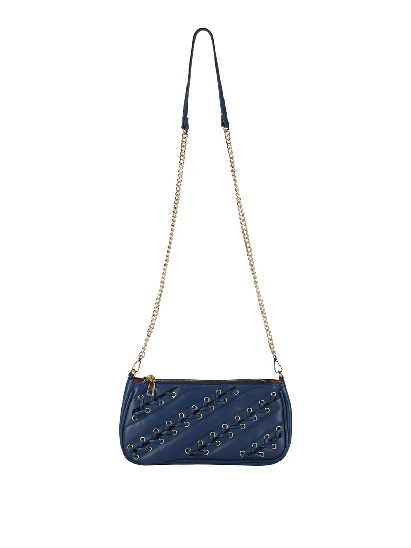 Borsa donna con intrecci - blu