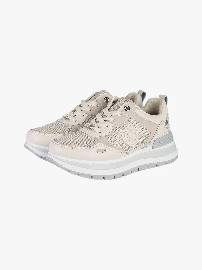 Sneakers donna lurex con platform - argento