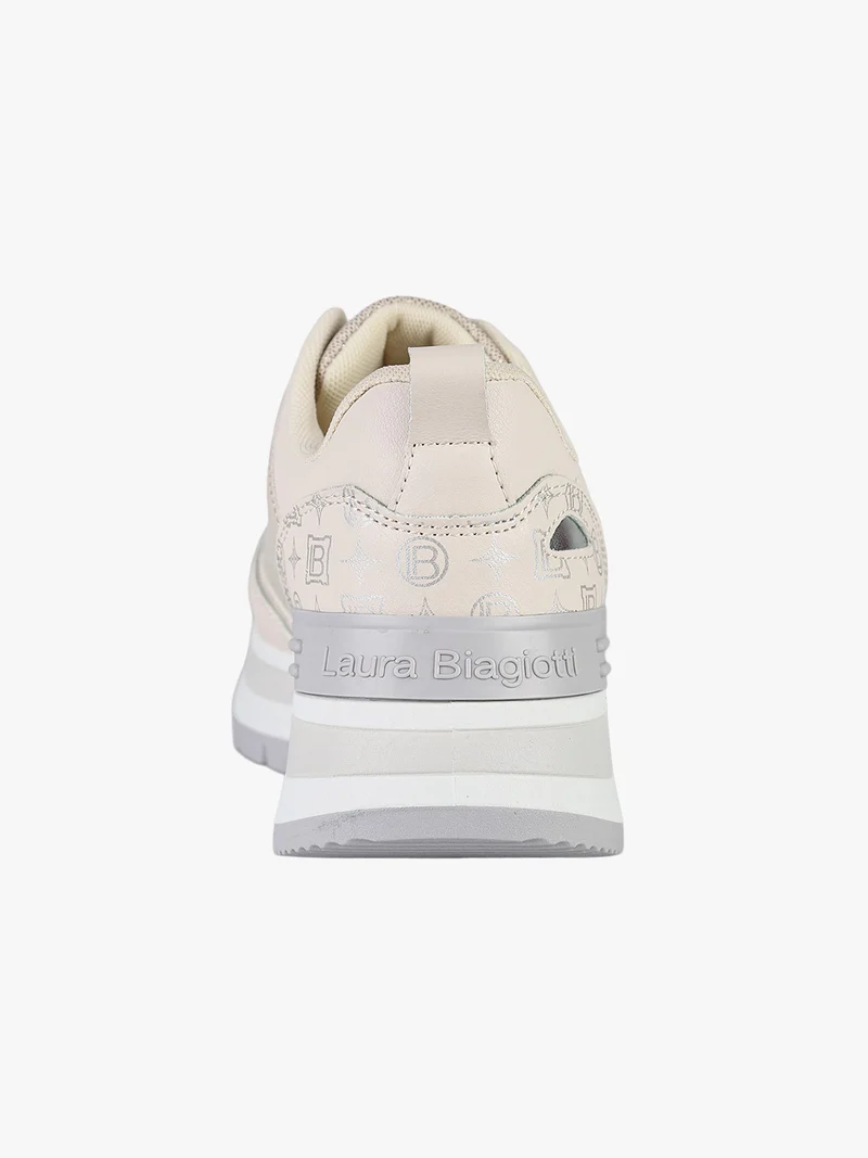 Sneakers donna lurex con platform - argento