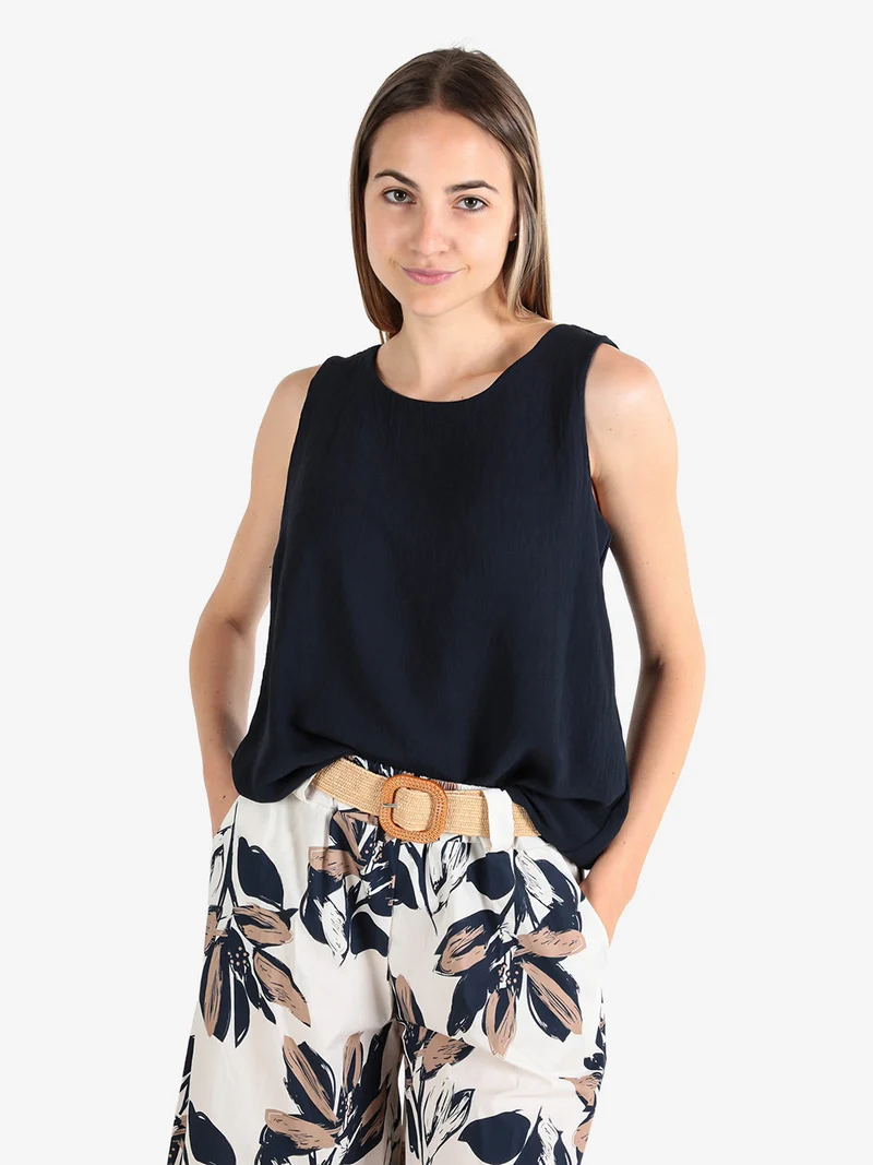 Top donna smanicato - blu scuro