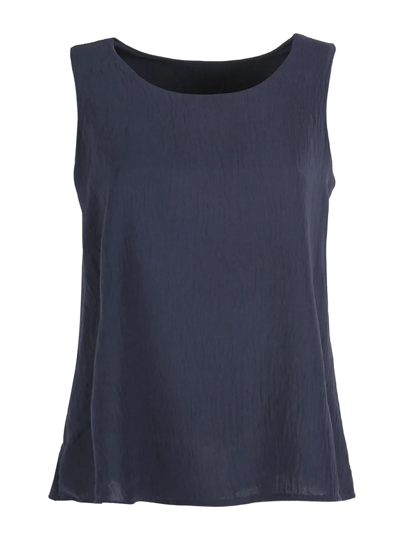 Top donna smanicato - blu scuro