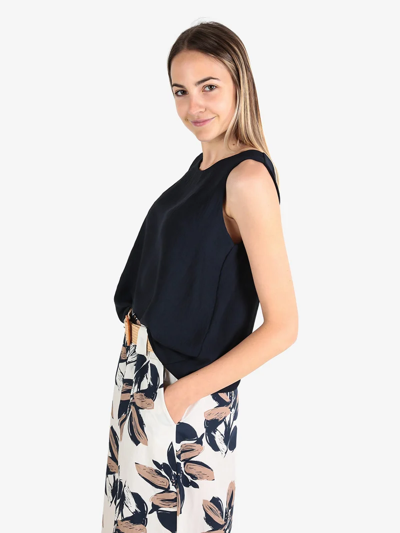Top donna smanicato - blu scuro