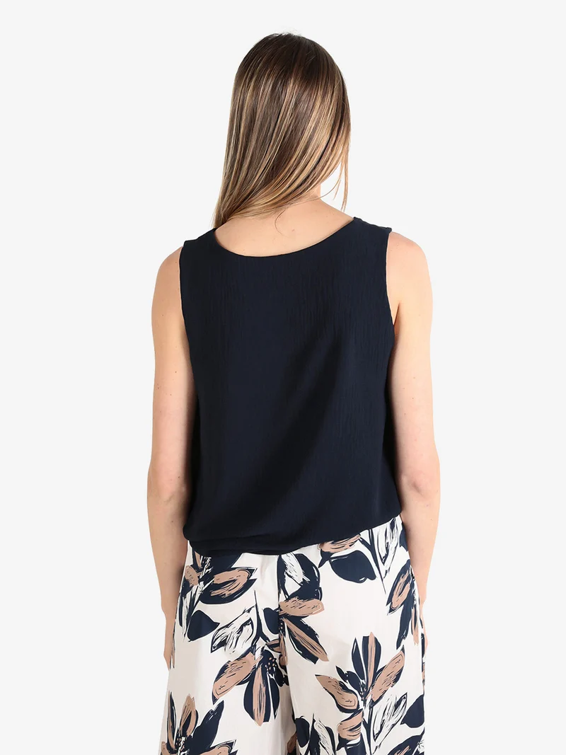 Top donna smanicato - blu scuro