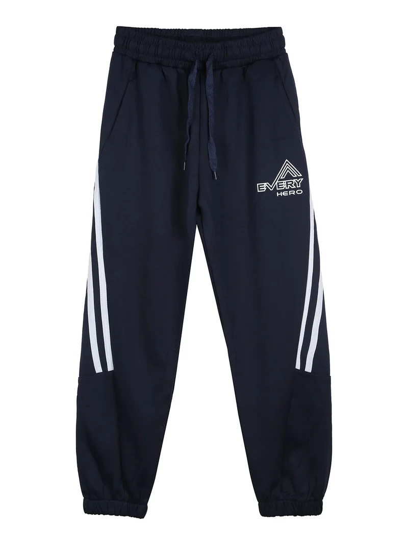 Pantaloni sportivi da bambino con elastico sul finale - blu scuro