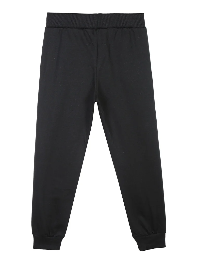 Pantaloni tuta da bambina con polsini - nero