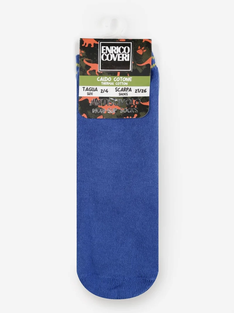 Calze antiscivolo da bambino in caldo cotone - blu