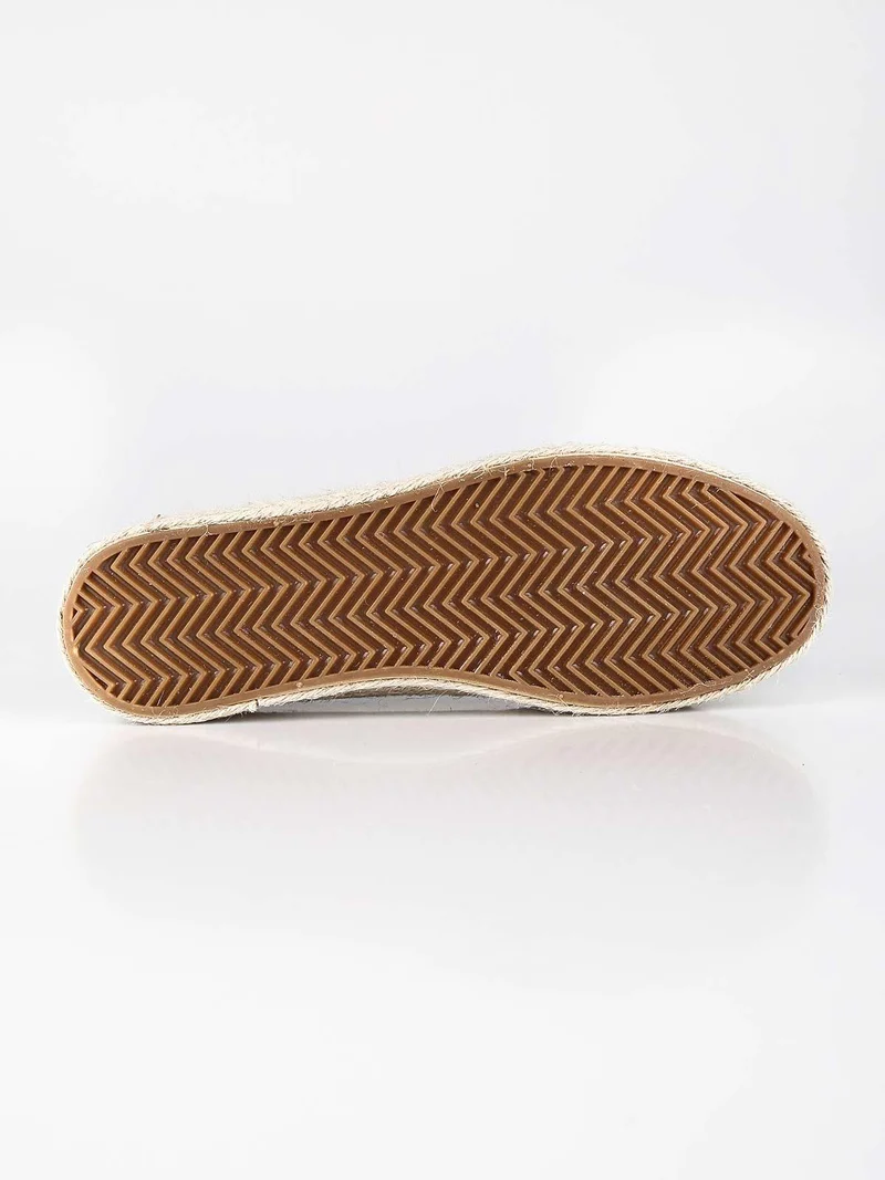 Scarpe in tela jeans con platform in corda - jeans
