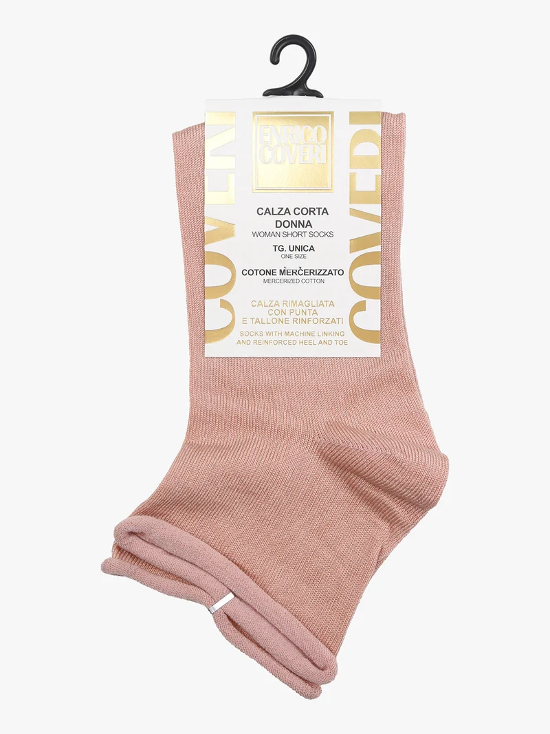 Calze corte da donna in cotone mercerizzato - rosa