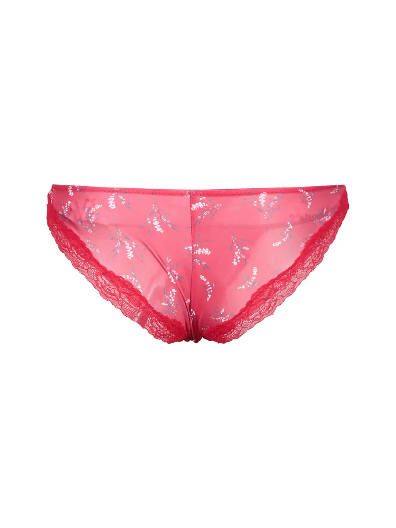 Slip donna a fiori con pizzo - rosso