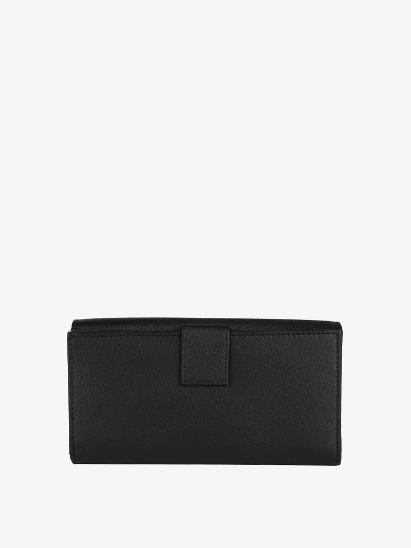 Portafoglio in pelle da donna maxi - nero