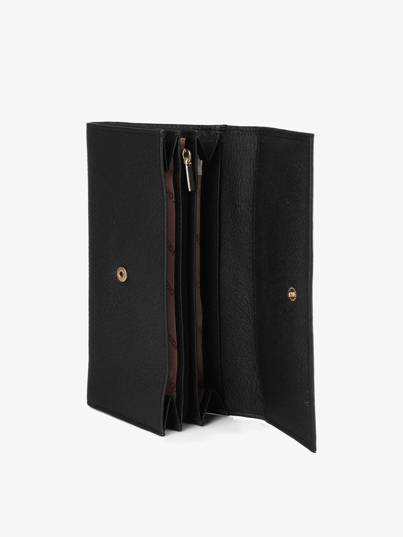Portafoglio in pelle da donna maxi - nero