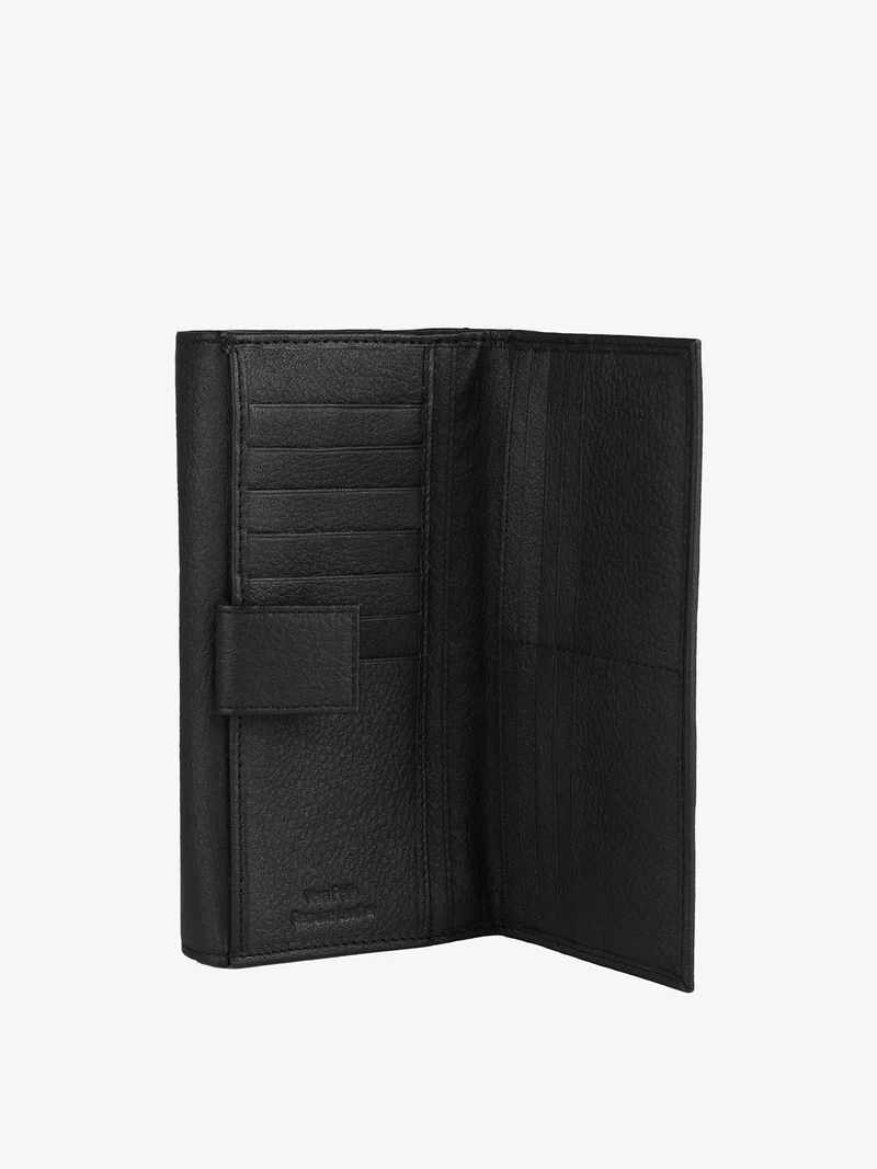Portafoglio in pelle da donna maxi - nero