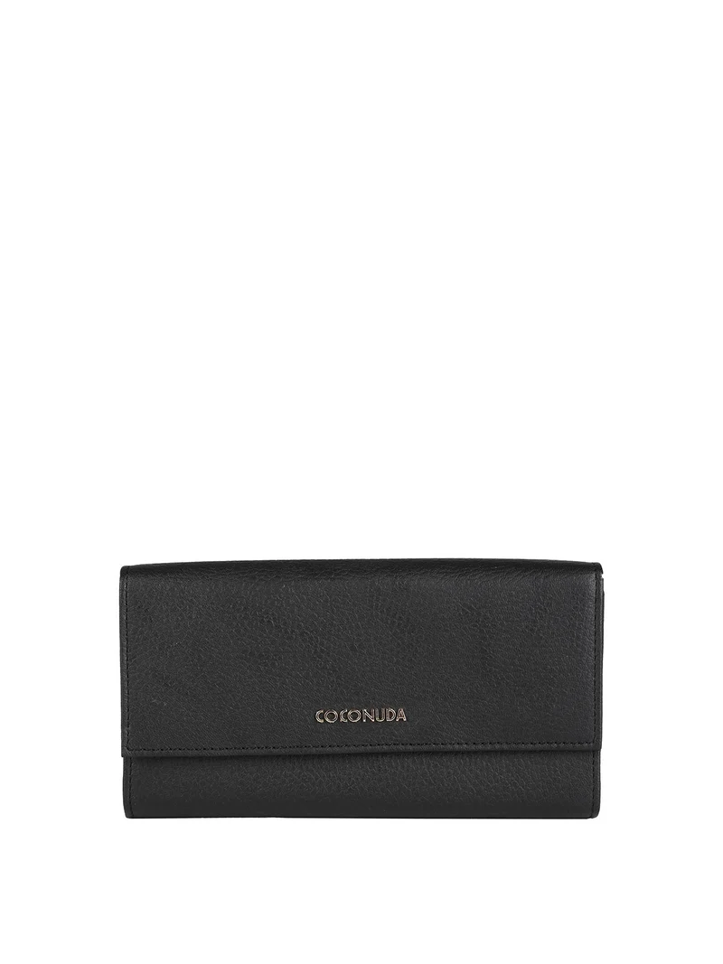 Portafoglio in pelle da donna maxi - nero