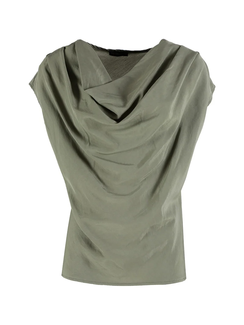 Top da donna con scollo a cascata - militare