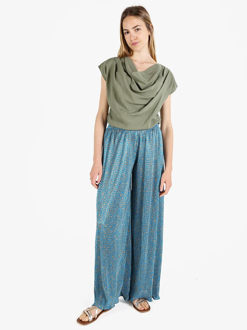 Top da donna con scollo a cascata - militare